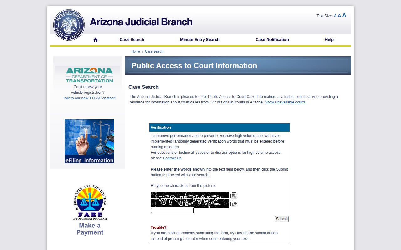 Arizona court lookup for Navajo County busted arrest dispositions